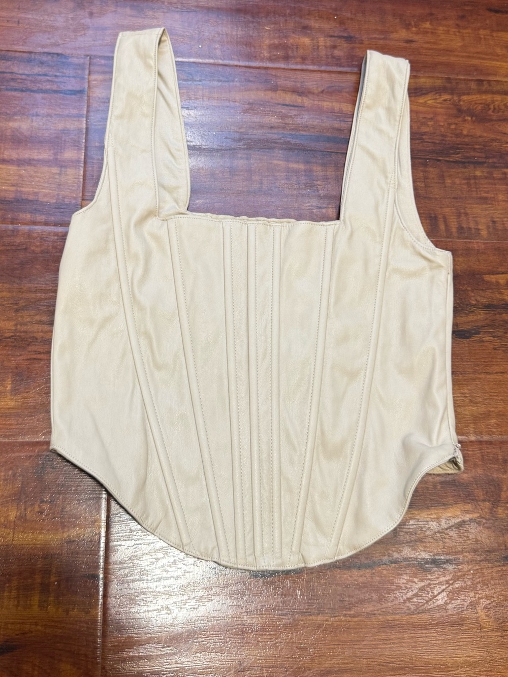 7 For All Mankind bone color corset top with working zipper size XS